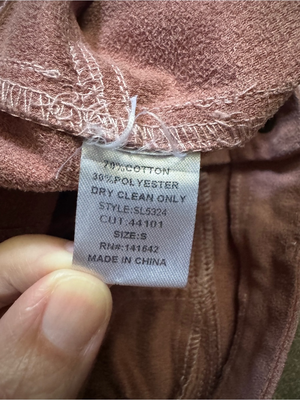 She + Sky Suede Dusty Rose Button-Front Mini Skirt - Picture 4 of 4